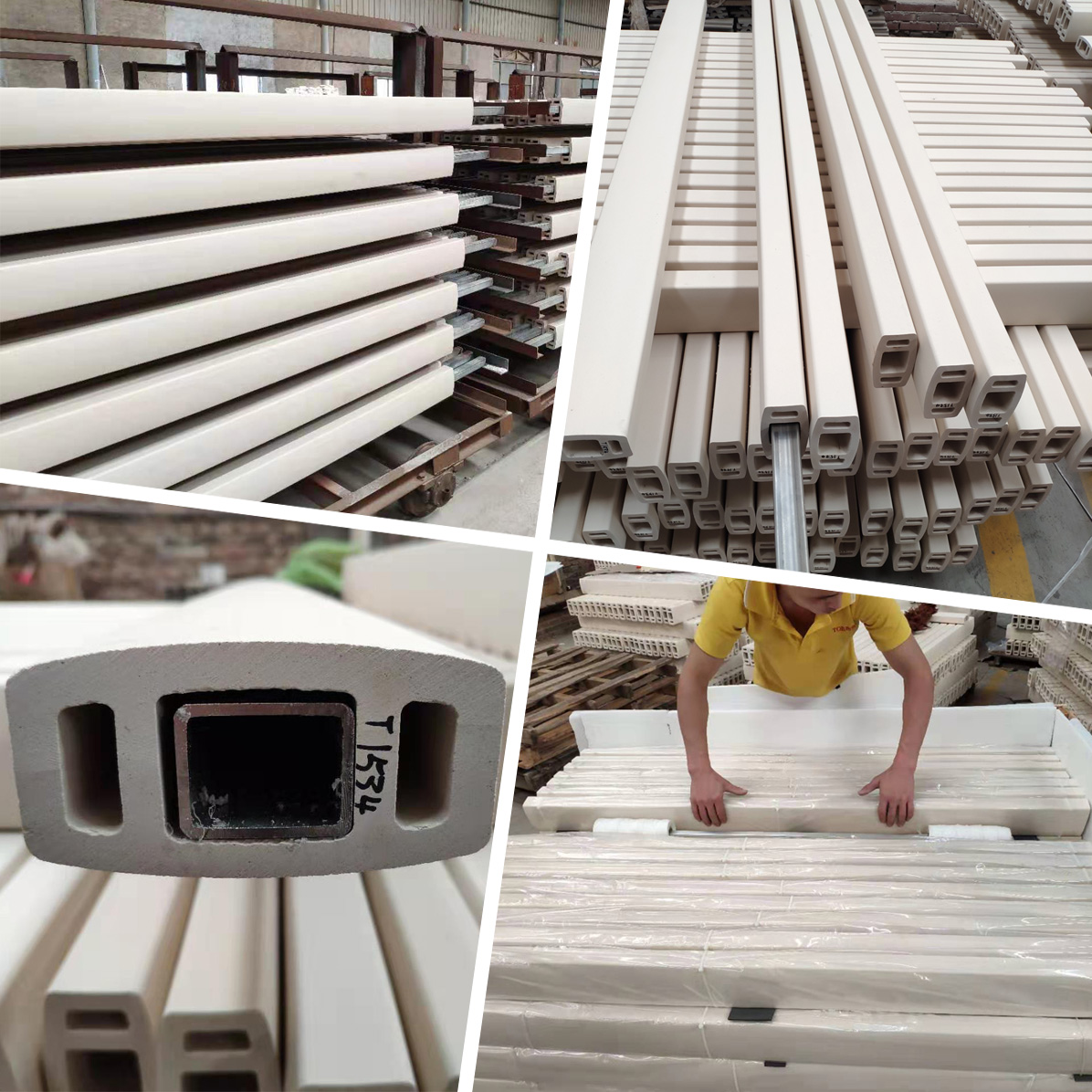 An image of LOPO Terracotta Baguettes being produced and packaged. The photograph highlights the quality control and precision involved in manufacturing, ensuring that the products meet the highest standards for durability and design.