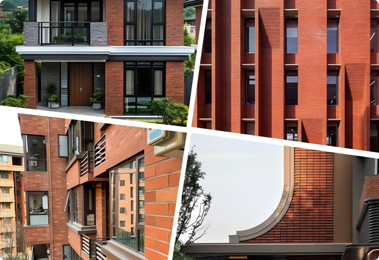 Terracotta Facade Tile Dry Cladding System Applied on Buildings